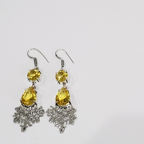 Beautiful Handmade Citrine Gemstone 925 Drop Dangle Earrings - Picture 7 of 11